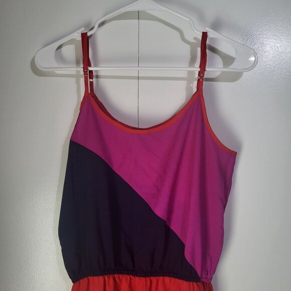 AQUA Women's SZ Medium Colorblock Slip Dress Lightweight Colorful Retro Y2K - Picture 4 of 10